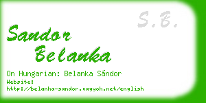 sandor belanka business card